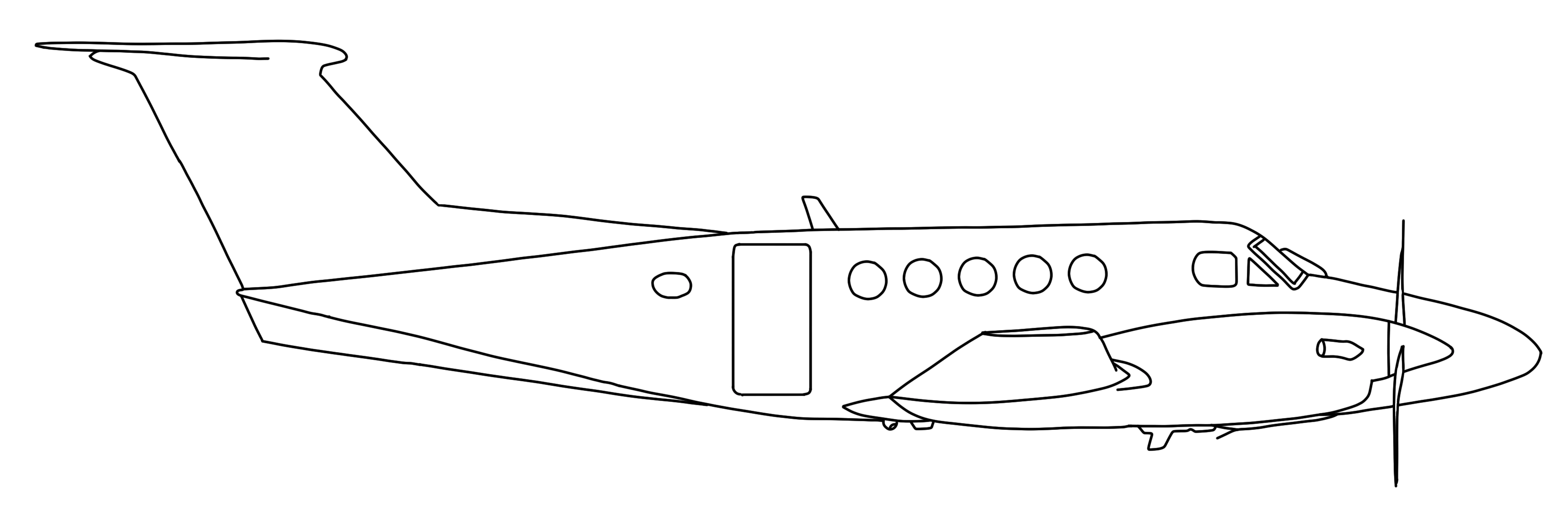 Illustration faite par Théo représentant un Beechcraft 90 King Air