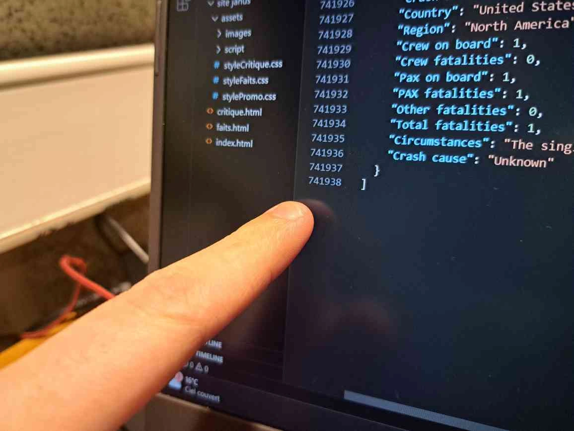 Image du fichier JSON avant que nous réduisons sa taille