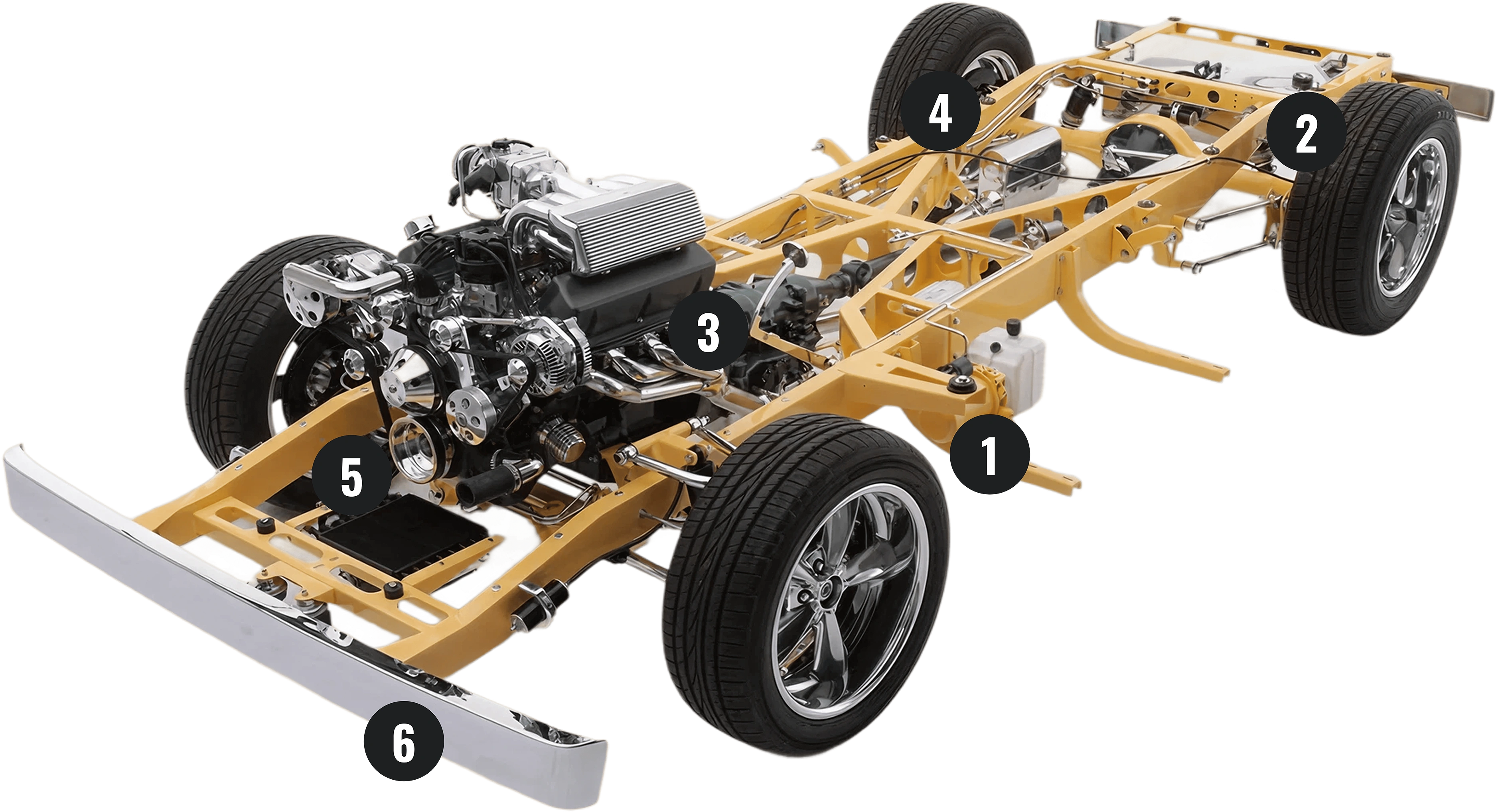 image montrant les composants placé sur le chassis d'une voiture